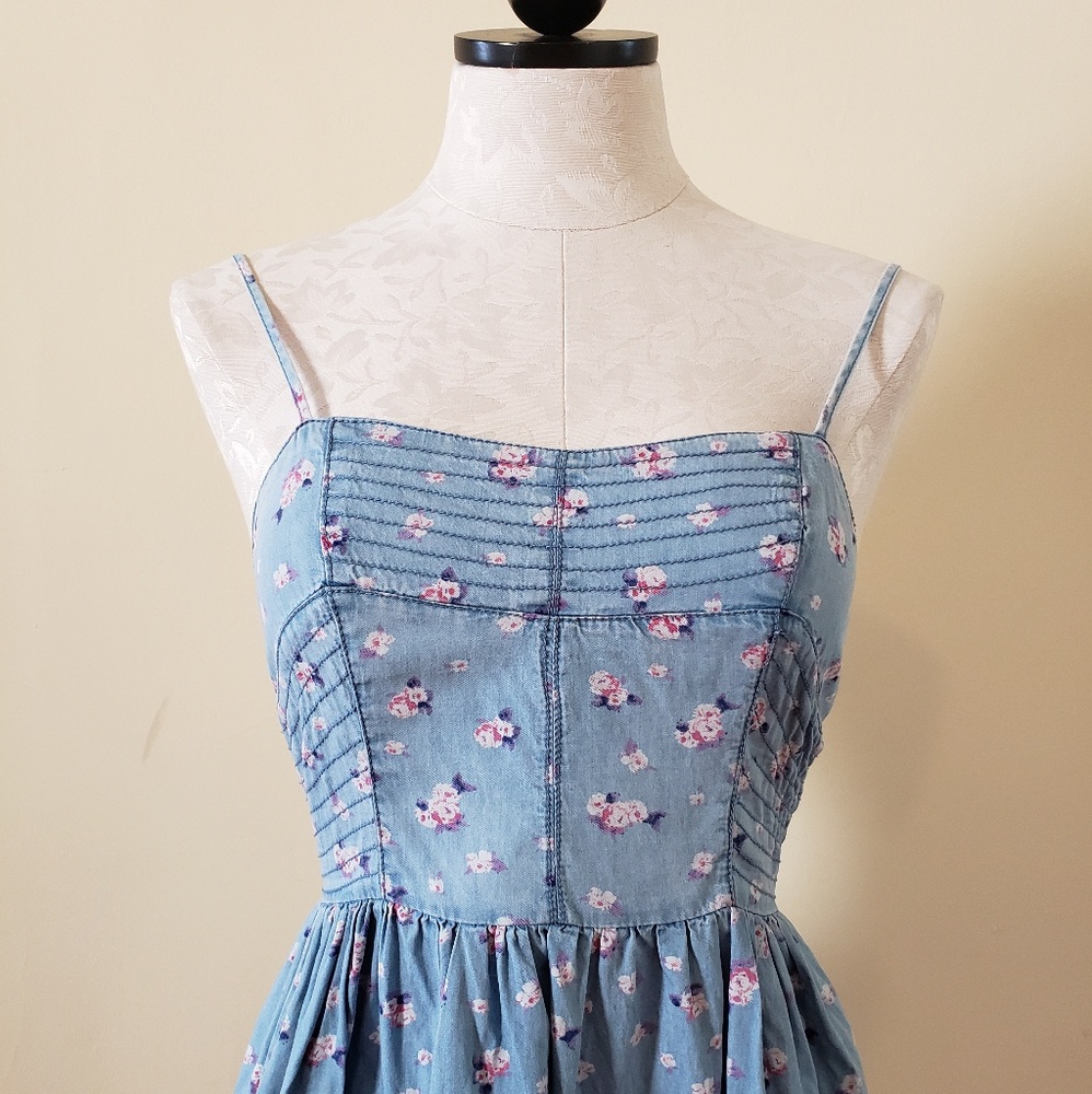 Denim Floral Dress